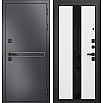 tumb 1 - ДМ CITY MAX MP Черный муар металлик/ D4 МДФ Белый софт,, Sipr-4, lacobel black 205*96 Левая ( фурнитура чёрная)