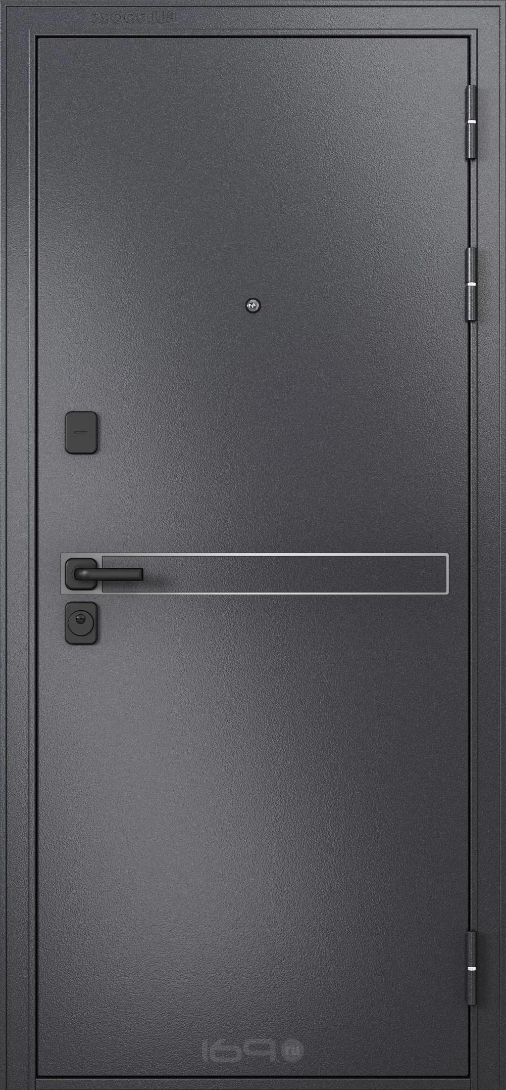 ДМ CITY MAX MP Черный муар металлик/ D4 МДФ Белый софт,, Sipr-4, lacobel black 205*96 Левая ( фурнитура чёрная)
