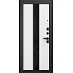 tumb 3 - ДМ CITY MAX MP Черный муар металлик/ D4 МДФ Белый софт,, Sipr-4, lacobel black 205*96 Левая ( фурнитура чёрная)