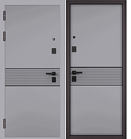 Дверь входная City Max PP 183/183 (чёрная фурнитура) Гриджио, 183/Гриджио, 183, 2 замка, с ночной задвижкой