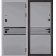 Дверь входная City Max PP 183/183 (чёрная фурнитура) Гриджио/Гриджио, 2 замка, с ночной задвижкой