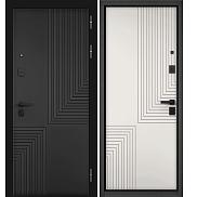 Дверь входная City Max PP 195/195 (чёрная фурнитура) Черный матовый/Белый матовый, 2 замка, с ночной задвижкой