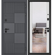 Дверь входная Сити Макс ПП 173/164 mirror Оскуро/Роял дуб белый, с зеркалом, 2 замка