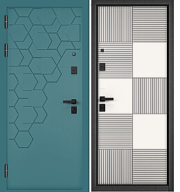 Дверь входная City Max PP 184/173 (чёрная фурнитура) Верде, 184/Белый матовый, 173, 2 замка, с ночной задвижкой