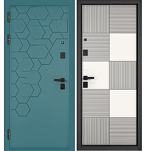 Дверь входная Сити Макс ПП 184/173 Верде/Белый матовый, 2 замка