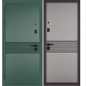 Дверь входная Сити Макс ПП 183/183 Авокадо/Эмаль светло-серая, 2 замка