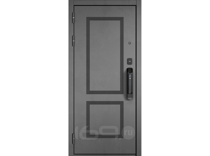 ДМ CITY MAX IQ PP Черный муар металлик/ МДФ Бетон серый-190 Сsmart/ МДФ 164 mirror Белый матовый 205*88 Левая