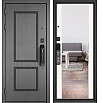 tumb 1 - ДМ CITY MAX IQ PP Черный муар металлик/ МДФ Бетон серый-190 Сsmart/ МДФ 164 mirror Белый матовый 205*96 Левая