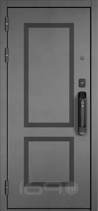 ДМ CITY MAX IQ PP Черный муар металлик/ МДФ Бетон серый-190 Сsmart/ МДФ 164 mirror Белый матовый 205*96 Левая