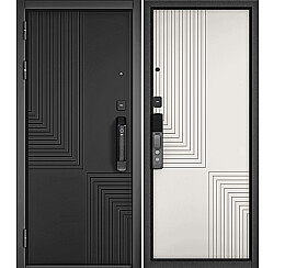 Дверь входная City Max IQ PP 195 Сsmart/195 Черный матовый/Белый матовый, 2 замка