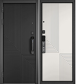 Дверь входная City Max IQ PP 195 Сsmart/195 Черный матовый, 195 Сsmart/Белый матовый,195, 2 замка