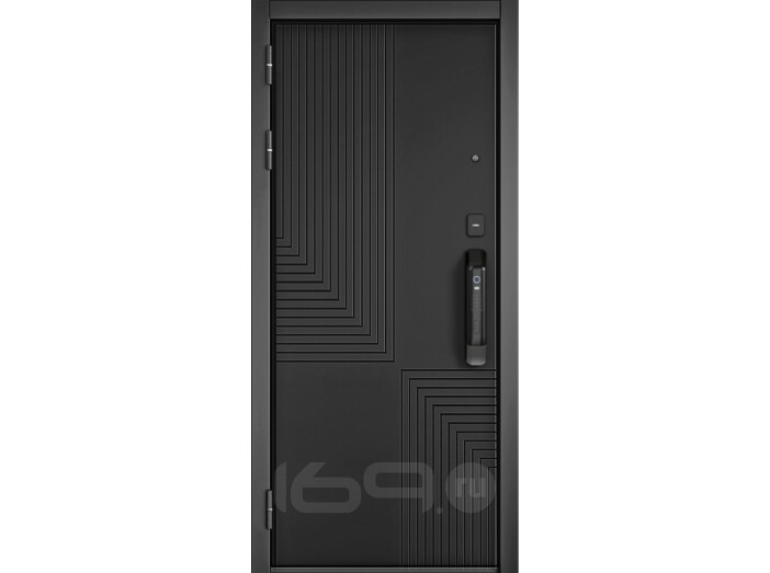 ДМ CITY MAX IQ PP Черный муар металлик/ МДФ Черный матовый-195 Сsmart/ МДФ 195-Белый матовый 205*88 Левая