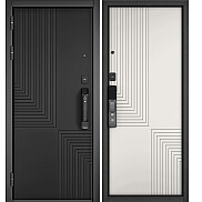 Дверь входная City Max IQ PP 195 Сsmart/195 Черный матовый/Белый матовый, 2 замка