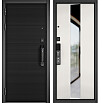 tumb 1 - ДМ CITY MAX IQ PP Черный муар металлик/ МДФ Чёрный матовый-181 Сsmart/ МДФ Si-4 Mirox Grey-Белый софт 205*88 Левая