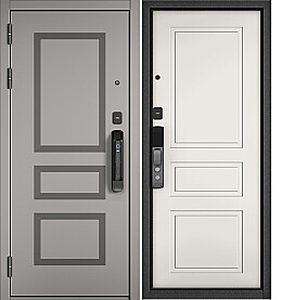 Дверь входная City Max IQ PP 191 Сsmart/2 Эмаль светло-серая, 191 Сsmart/Белый матовый, 2, 2 замка