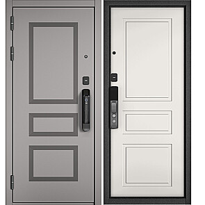 Дверь входная Сити Макс Ай Кью ПП 191 Сsmart/2 Эмаль светло-серая/Белый матовый, 2 замка