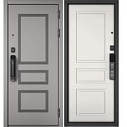 Дверь входная City Max IQ PP 191 Сsmart/2 Эмаль светло-серая/Белый матовый, 2 замка