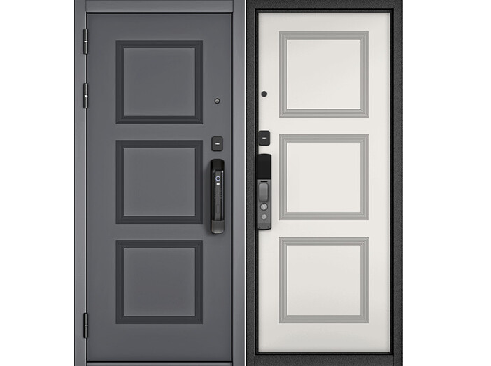 ДМ CITY MAX IQ PP Черный муар металлик/ МДФ Оскуро-192 Сsmart/ МДФ 192-Белый софт 205*96 Левая