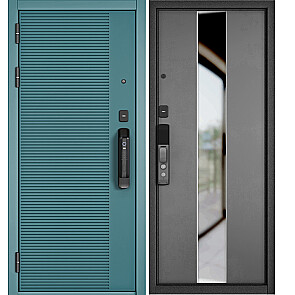 Дверь входная Сити Макс Ай Кью ПП 160 Сsmart/Si-4 Mirox Grey Верде/Бетон серый, с зеркалом, 2 замка