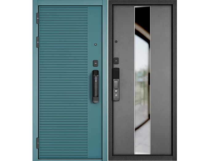 ДМ CITY MAX IQ PP Черный муар металлик/ МДФ Верде-160 Сsmart/ МДФ Si-4 Mirox Grey-Бетон серый 205*96 Левая