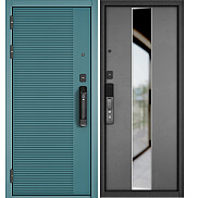 Дверь входная City Max IQ PP 160 Сsmart/Si-4 Верде/Бетон серый, с зеркалом, 2 замка