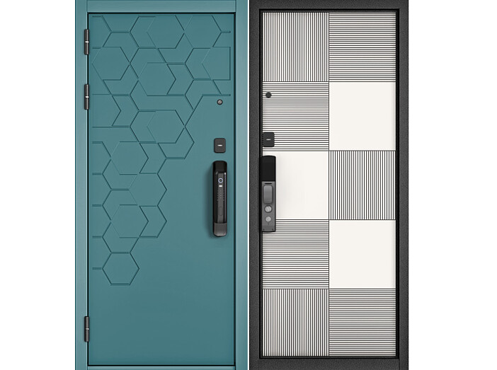 ДМ CITY MAX IQ PP Черный муар металлик/ МДФ Верде-184 Сsmart/ МДФ 173-Белый матовый 205*88 Левая