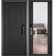 Дверь входная City Max IQ PP 6 СSmart/164 СSmart (чёрная фурнитура) Графит софт/Графит софт, 2 замка