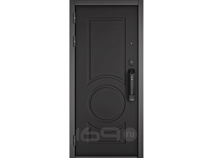 ДМ CITY MAX IQ PP Черный муар металлик/МДФ  6 СSmart  графит софт, МДФ  графит софт 164 СSmart  205*98 Левая (фурнитура чёрная)