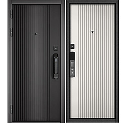 Дверь входная City Max IQ PP 10SM-161/10SM-161 Чёрный матовый/Белый матовый, 2 замка