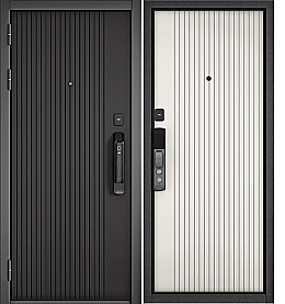 Дверь входная City Max IQ PP 10SM-161/10SM-161 Чёрный матовый, 10SM-161/Белый матовый, 10SM-161, 2 замка