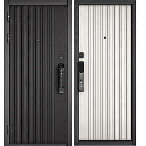 Дверь входная Сити Макс Ай Кью ПП 10SM-161/10SM-161 Чёрный матовый/Белый матовый, 2 замка