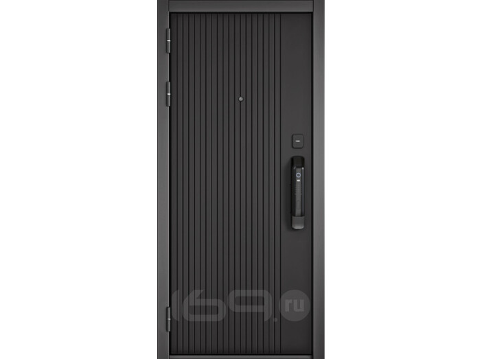 ДМ CITY MAX IQ PP Черный муар металлик/МДФ Черный матовый 10SM-161, МДФ Белый матовый 10SM-161  205*96 Левая  (фурнитура чёрная)