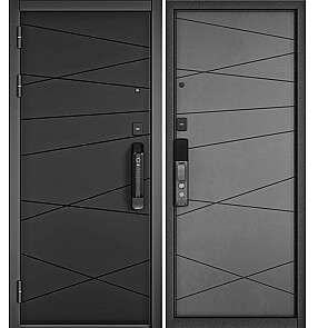 Дверь входная Сити Макс Ай Кью ПП 130 Csmart/130 Черный матовый/Бетон серый, 2 замка
