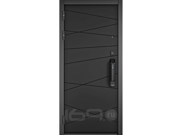 ДМ CITY MAX IQ PP Черный муар металлик/МДФ Черный матовый-130 Csmart/ МДФ  130 бетон серый 205*88 Левая