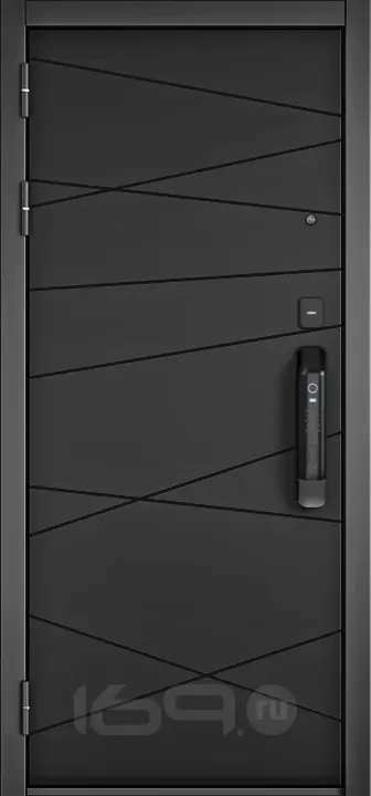 ДМ CITY MAX IQ PP Черный муар металлик/МДФ Черный матовый-130 Csmart/ МДФ  130 бетон серый 205*96 Левая