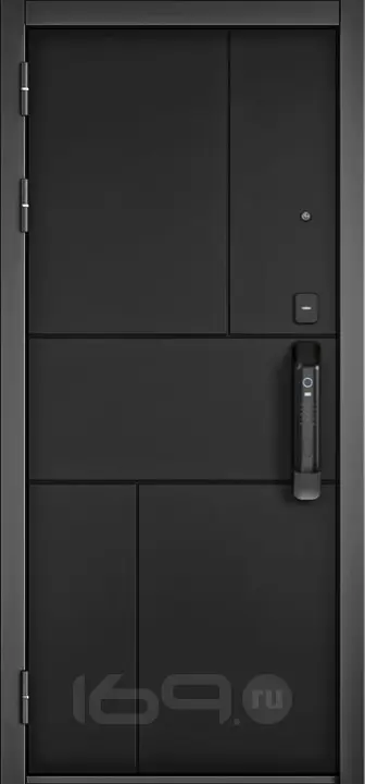 ДМ CITY MAX IQ PP Черный муар металлик/МДФ Чёрный матовый , 182 Сsmart/ МДФ Белый софт 164 mirror 205*88 Левая