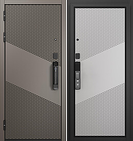 Дверь входная City Max IQ PP 10SM-163 Эмаль капучино, 10SM-163/Эмаль светло-серая, 10SM-163, 2 замка