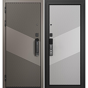 Дверь входная Сити Макс Ай Кью ПП 10SM-163 Эмаль капучино/Эмаль светло-серая, 2 замка