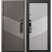 Дверь входная City Max IQ PP 10SM-163 Эмаль капучино/Эмаль светло-серая, 2 замка