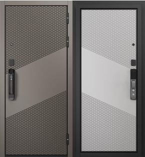 Дверь входная Сити Макс Ай Кью ПП 10SM-163 Эмаль капучино/Эмаль светло-серая, 2 замка