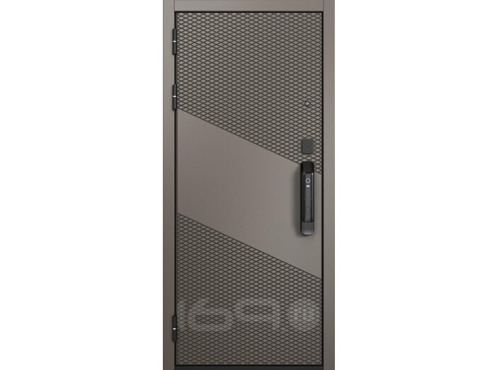 ДМ CITY MAX IQ PP Черный муар металлик/МДФ Эмаль капучино, 10SM-163, МДФ Эмаль светло-серая 10SM-163  205*96 Левая