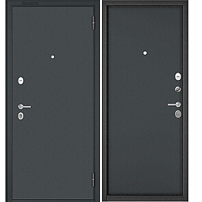 Дверь входная Фэмели Эко ММ Чёрный муар металлик/Чёрный муар металлик, 2 замка