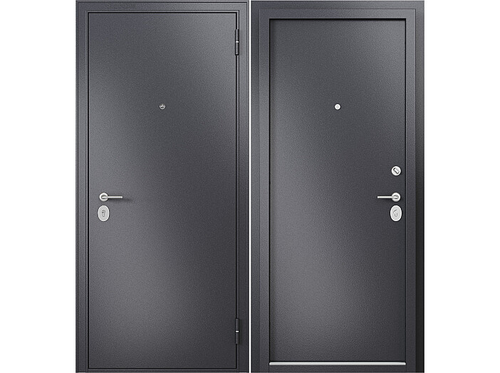 ДМ FAMILY ECO MM Графит букле (порог)/Графит букле Steel Задвижка 1 205*100 Правая
