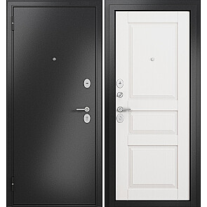 Дверь входная Фэмели Эко МП ED-2 Задвижка Антрацит букле/Белый ларче, 2 замка