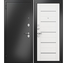 Дверь входная ДМ FAMILY ECO MP Антрацит букле/МДФ Белый софт E-143 Задвижка 205*86 Левая Антрацит букле/Белый софт, 2 замка, с ночной задвижкой