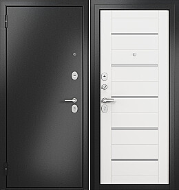 Дверь входная ДМ FAMILY ECO MP Антрацит букле/МДФ Белый софт E-143 Задвижка 205*86 Левая МДФ Белый софт, 6E-100/МДФ Белый софт, E-143, 2 замка, с ночной задвижкой