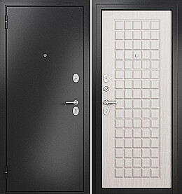 Дверь входная Family Eco MP E-112 Антрацит букле/Бьянко ларче, E-112, 2 замка, с ночной задвижкой