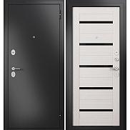 Дверь входная Family Eco MP E-142 Lakobel Black Антрацит букле/Бьянко ларче, 2 замка, с ночной задвижкой