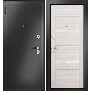 Дверь входная Фэмели Эко МП E-142 Антрацит букле/Бьянко ларче, 2 замка