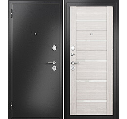 Дверь входная Family Eco MP E-142 Lakobel White Антрацит букле/Бьянко ларче, 2 замка, с ночной задвижкой
